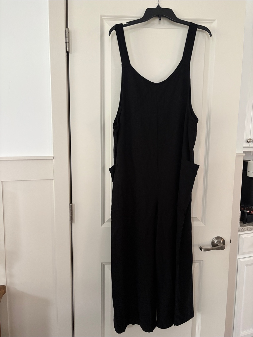 Women's Black Sleeveless Jumpsuit with Side Pockets